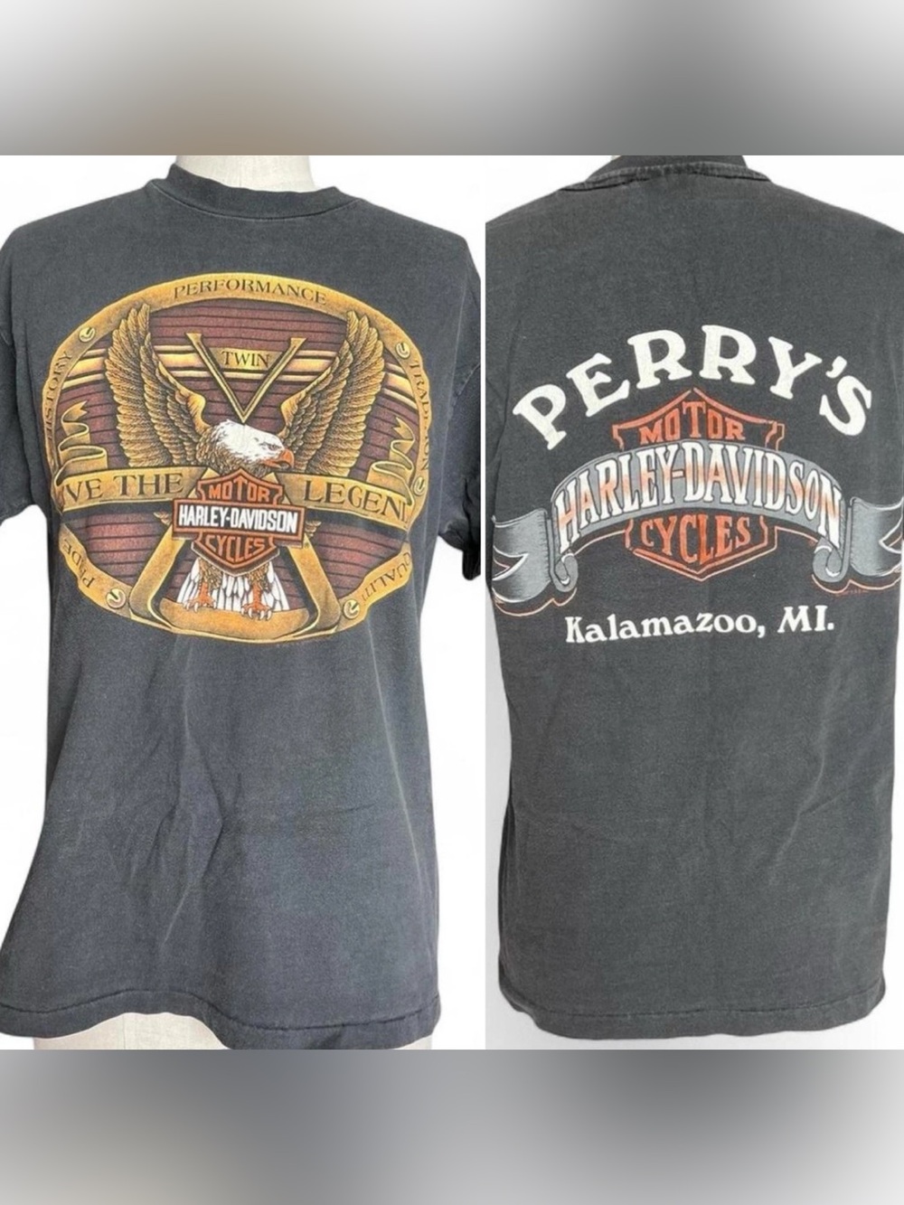 Vintage Harley Davidson Live The Legend DS Single Stitch Tee Medium MiUSA
